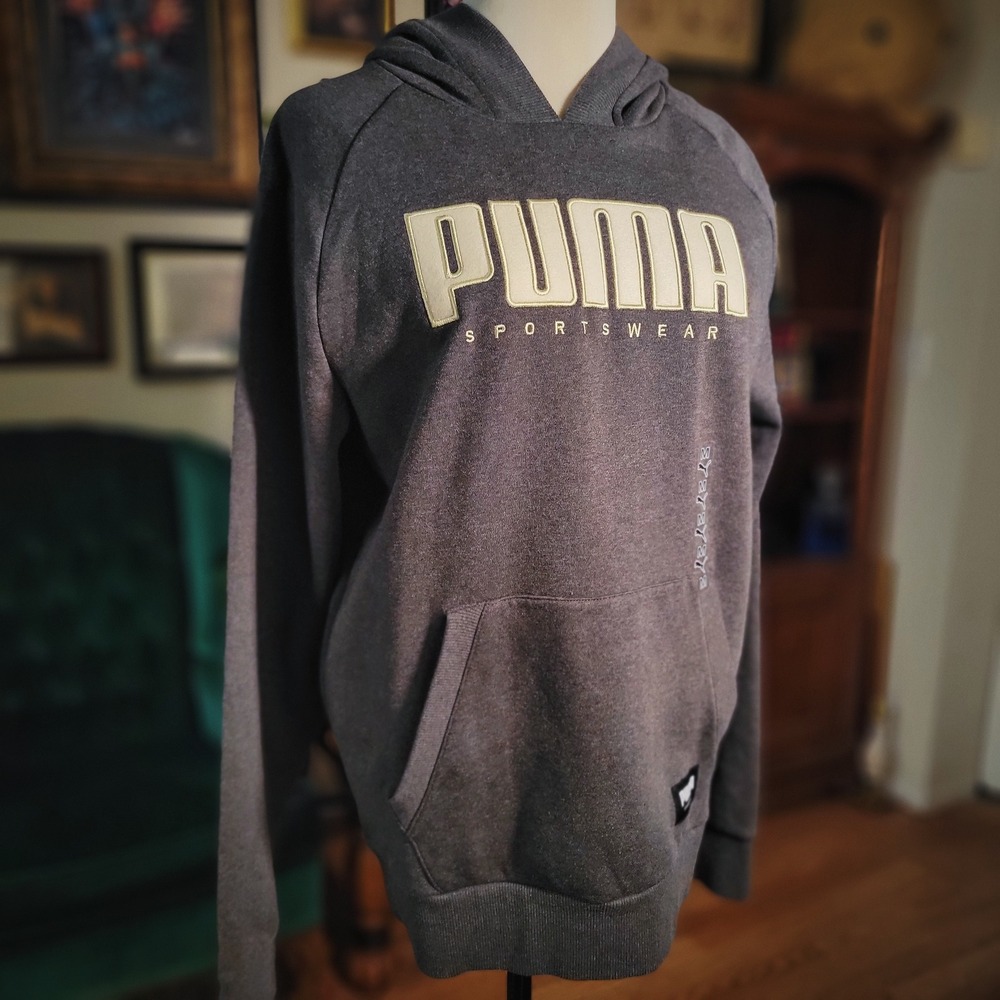 Puma‎ Mens Hoodie Dark Gray Heather Sportswear Athletics Pullover Sweatshirt NWT